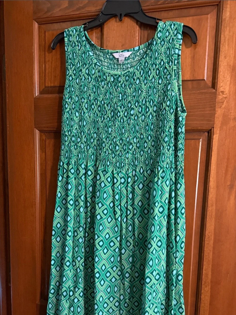 Women’s Croft & Barrow Green Geometric Sleeveless Dress